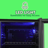 WANAI Beverage Refrigerator Cooler 2.6 Cu.Ft, 85 Can Mini Small Fridge with Glass Door LED Light and Adjustable Shelves for Soda Beer or Wine, Perfect for Home Bar Office, Black