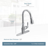 Moen Brantford Motionsense Wave Touchless One-Handle Pulldown Kitchen Faucet Featuring Reflex, Chrome (7185EWC)