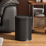 LEASYLIFE 10L/2.6GAL Black Bathroom Trash Can with Swing Lid,Bedroom Garbage can with lid, Small Trash Bin for Bathroom,Bedroom,Office,Living Room,Hotel,Bank
