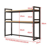 Stylish Black Metal 2-Tier Desktop Bookcase - Adjustable Shelving Unit, Space-Saving Organizer Rack for Home & Office, Modern Display Shelf (85x32x90cm)
