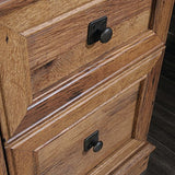 L Shaped Desk with Drawers, Office Desk with File Cabinet Storage, Cable Management, Keyboard Tray, in Vintage Oak Finish