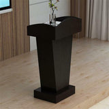 Wooden Podium for Office 2 Tier Speaker Stand Simple and Elegant Design Durable Public Speaking Lectern Adjustable Height Presentation Pulpit