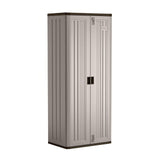 Suncast Tall Storage Cabinet Building with Shelves and Doors, Platinum (2 Pack)