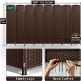 Sorbus 8 Panel Room Divider 6 ft. Tall - Privacy Screen, Extra Wide Double Hinged Panels