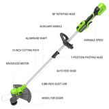 Greenworks 24V 13-Inch Brushless String Trimmer (Gen 2), 4.0Ah USB Battery and Charger Included