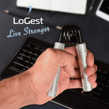 Logest Metal Hand Grip Strengthener 100LB-350LB No Slip Heavy-Duty Grip Strengthener with Gift Box, Great Wrist & Forearm Hand Exerciser, Home Gym, Hand Gripper Grip Strength Trainer (Silver - 100LB) Logest