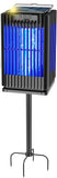 Solar Bug Zapper Outdoor, Solar Mosquito Zapper Outdoor with Ground Bracket, Cordless Waterproof Fly Zapper with Illuminated Light, 5000mAh Rechargeable Mosquito Killer