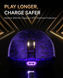 EWEADN Z7 Carbon Fiber Shell Wireless Gaming Mouse with 42000 DPI, PAW3950 Sensor, Kailh Optical Switch, Ergonomic 52g Lightweight, 8k Polling Dual-Mode (Wired/2.4GHz), Up to 300 Hr Battery, Purple