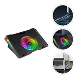RGB Laptop Cooling Pad Stand with Adjustable Fan, Foldable Ergonomic Design