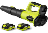 LEAPUL Leaf Blower Cordless, 21V Electric Leaf Blower with 2×2.0Ah Batteries & 1 Fast Charger, Lightweight Battery Powered Blower for Lawn Care, Patio Cleaning