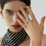 Oseew 2027 Oval Shaped Birthstone Class Ring for Men Women