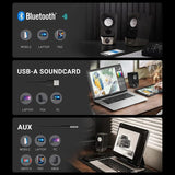 BXNSDFS Computer Speakers with V5.3 AUX Input 2W+ Output Power Strong Bass USB-A for PC Tablet Laptop