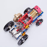 MechPuConToy Flame Eater Vacuum Engine Stirling Wheel Tractor Model Educational Mechanical Vehicle Artwork