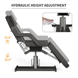 ABTSalon Hydraulic Tattoo Chair Bed for Client Spa Bed with Stool Height Adjustable Facial Beds for Esthetician Chair Aesthetic Treatment Table (Black Hydraulic Tattoo Chair)