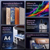 DXZ 2026 Upgraded A4 UV Printer with Laptop, 3D Emboss UV Flatbed Printer with Pre-Installed Software, White Ink Mixing System, Direct-to-Object Printer for Acrylic, Glass, Wood, Metal & Phone Cases