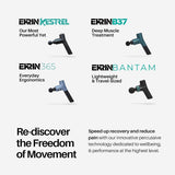 Ekrin Athletics B37v2 Massage Gun - Deep Tissue Massage with High-Powered Brushless Motor - Ergonomic Back Massager for Pain Relief - 5 Speeds, 4 Attachments - Ultra Quiet Hand-Held Massager