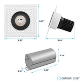 LUXRITE 3-Inch LED Trimless Recessed Spotlight with Black Reflector Trim Replacement 15W 1100LM 2700K-5000K, 60° Beam Angle, Dimmable, Push-n-Lock, CRI90, Damp & IC Rated, ETL White + Black (4 Pack)