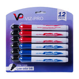 VIZ-PRO Dry Erase Board/Whiteboard, 96 x 48 Inches, Wall Mounted Board for School Office and Home, with 12-Count Markers
