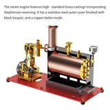 MechPuConToy Steam Engine Model with Boiler DIY Kit, RW-BL1K Mini Reversible Reciprocating Single-Cylinder Live Steam Engine Model Kit for Steam Boat Collectors and Industrial Enthusiasts