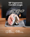 ProtoArc EM11 NL Wireless Ergonomic Mouse, Rechargeable, White Gold