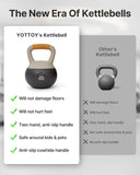 YOTTOY Soft Kettlebell with Leather Handle – Anti-Slip Sweat-Absorbing Grip, Home Gym Kettlebell Weights for Strength Training (White, 15 LB)