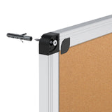 VIZ-PRO Cork Notice Board, 48 X 32 Inches, Cork Bulletin Board with Silver Aluminium Frame