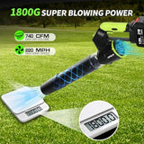 Opuliv Leaf Blower Cordless, 2in1 Electric Cordless Leaf Blower w/ 2 Batteries & Charger, 4 Wind Speed, 2 Handheld Modes, 4.0/5.0AH Battery, Lightweight Blowers