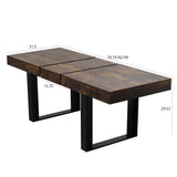Modern Farmhouse Wooden Kitchen Expandable Dining Room Conference Table
