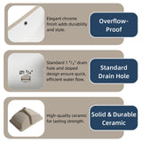 18W" x 13D" Undermount Bathroom Sink, Los Flexi Compact Rectangular 18 Inch Ceramic Undermount Lavatory Sinks for Small Bathrooms, White Undercounter Vanity Sinks with Overflow