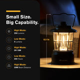 LUXPRO Retro LED Lantern - Battery-Powered Emergency Lantern - Water Resistant - Bright LED Lamp for Indoor & Outdoor Use - Use for Tents, Hiking or Hurricane Prep (Black, Pack of 2)