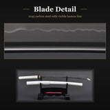 White Empire Wheel Katana, 1045 Carbon Steel Hand Forged Full Tang Sword