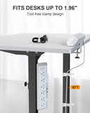 Desk Clamp Power Strip Surge Protector, 6 Outlets, Flat Plug, 1800J, 4 USB-C Ports (Any Port 35W), for Home & Office, Flame-Retardant PC-ABS Housing, Fits 1.96" Desk Edge, White