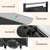 Panini Press Grill, Aigostar 1000W Sandwich Maker with Ceramic Non-stick Plates, Opens 180 Degrees for Any Size Food, 3-in-1 Sandwich Press Electric Grill, Drip Spout & Locking Lid, Sliver