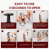 Forge Quality Compact Vertical Lever Corkscrew Wine Opener with Foil Cutter. 3 Seconds to Open a Bottle of Wine. Metallic Bronze