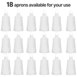 Syhood 18 Pack Bib Apron Bulk Unisex Plain Adjustable Apron with Pocket for Chef Cook Craft Kitchen Painting(White)