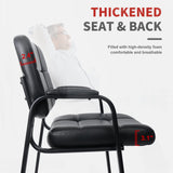 Big & Tall 400 lbs Waiting Room Guest Chair, Leather Office Reception Chair No Wheels with Padded Arms (4 Pack) CLATINA