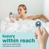 SereneLife Portable Spa Bubble Bath Massager - Relaxing Spa Non-Slip Mat with Suction Cup Bottom, Motorized Air Pump, Adjustable Bubble Settings and Remote Control, 47” x 14.2”