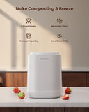 Ouaken 4L Electric Composter for Kitchen, Smart Countertop Compost Bin, Odorless | Low Noise | Auto-Cleaning | Turn Food Waste into Fertilizer, Indoor Food Waste Compost Machine, White