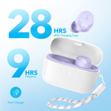 True Wireless Earbuds, Bluetooth 5.3, App, Customized Sound, 28H Long Playtime, Water-Resistant, 2 Mics (Purple) Soundcore