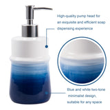 RZCNC Navy Blue Bathroom Accessories Set, 4-Piece Blue Ceramic Bathroom Decorations Accessories Set,Contain Toothbrush Cup,Soap Dispenser,Soap Dish,Tumbler
