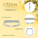 Oseew 18k gold Lab Grown Diamond Wedding Band For womens Stackable Bands and Wedding Rings Eternity Band Ring for women (rose gold)
