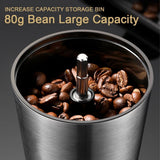 BOMANSI BOMS Manual Coffee Grinder - 8 Adjustable Coarseness Settings, Hand Crank Coffee Mill, Large Capacity, Portable Hand Coffee Grinder