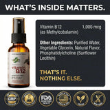 Inerth Naturals Liposomal B12 Spray -1000 mcg - 60 Day Supply