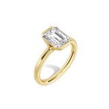 MSBLUE® Size 5.5 2ct Emerald Cut Engagement Moissanite Ring