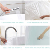 AGPTEK 12 Pack Disposable Bathtub Cover Liner, Large Bathtub Liner Plastic Bag for Salon, Household and Hotel Bath Tubs (102 x47 Inch)