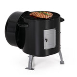 MFSTUDIO 17" Vertical Charcoal Smoker with Thermometer, Integrated Metal Grill Chamber Less Smoke Leak & Heat Loss,Black