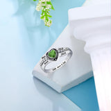 Oseew 2027 Custom Heart Birthstone Class Ring for Men Women