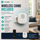 VicoHome DB1 Doorbell Camera Wireless & Ring Chime - 2K HD Ring Camera with 2-Way Audio, Motion Detection, Package Detection, Built-in Siren, Night Vision, Compatible with Alexa & Google Home