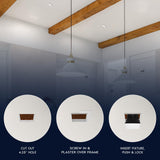 LUXRITE 4 Inch LED Regressed Trimless Spotlight, Push N’ Lock, 5 CCT Selectable (2700K-5000K), 25W, 1950 Lumens, CRI 90, Dual Dimming (0-10V/Triac), 120-277V, ETL Listed, Damp Rated, Square (4 Pack)