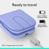 Logitech Mobi Fold Foldable Wireless Mouse with Quiet Click, Lilac